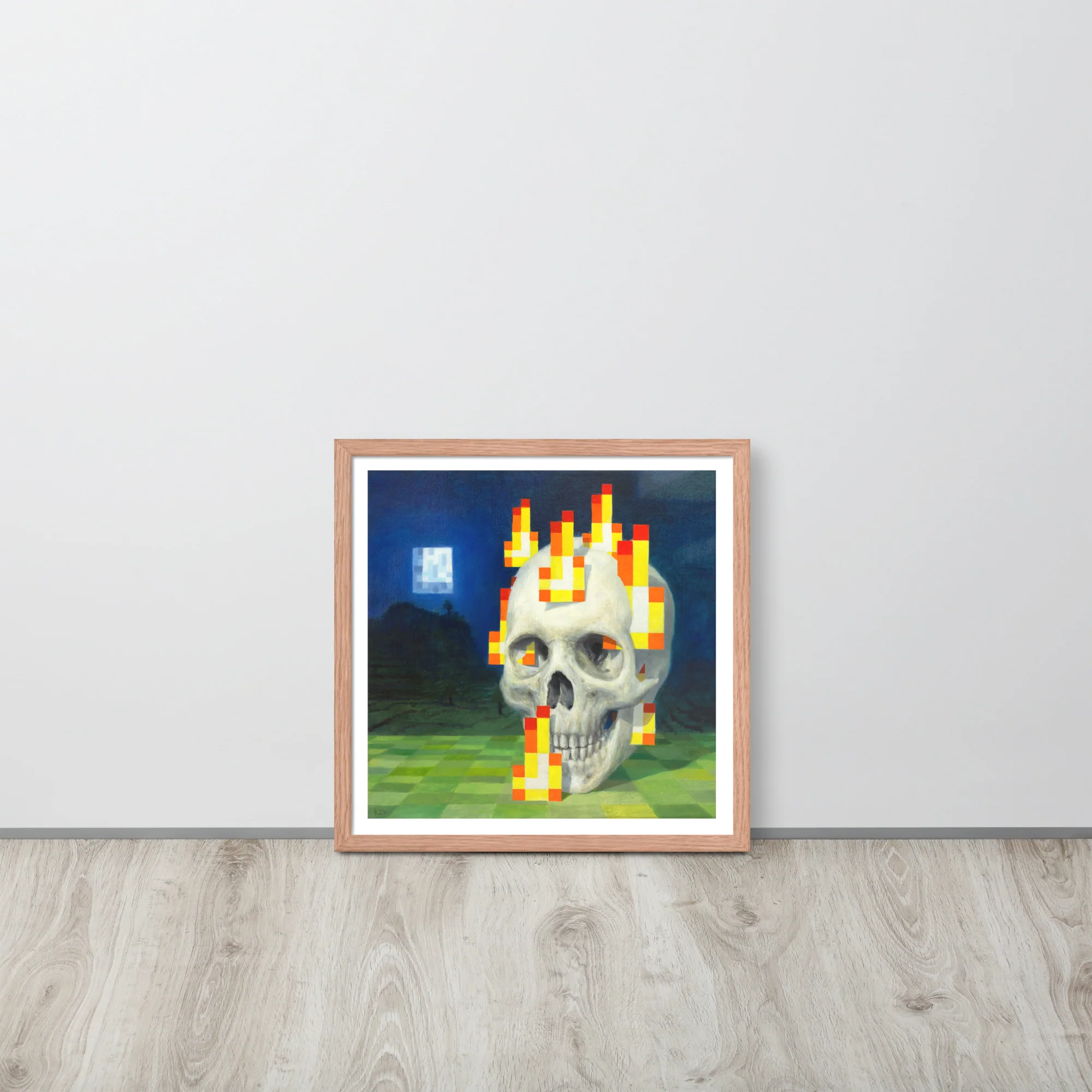 Skull on fire / Burning skull - Framed poster - Image 10