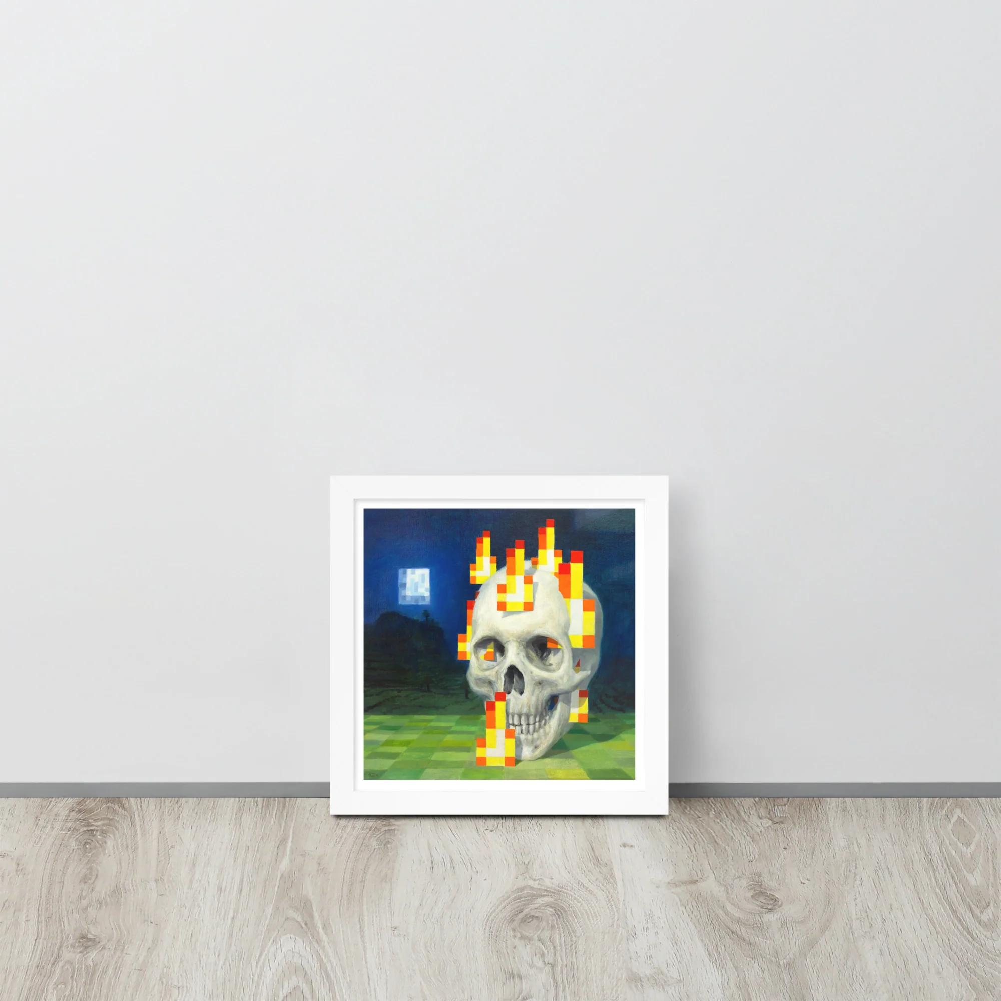 Skull on fire / Burning skull - Framed poster - Image 11