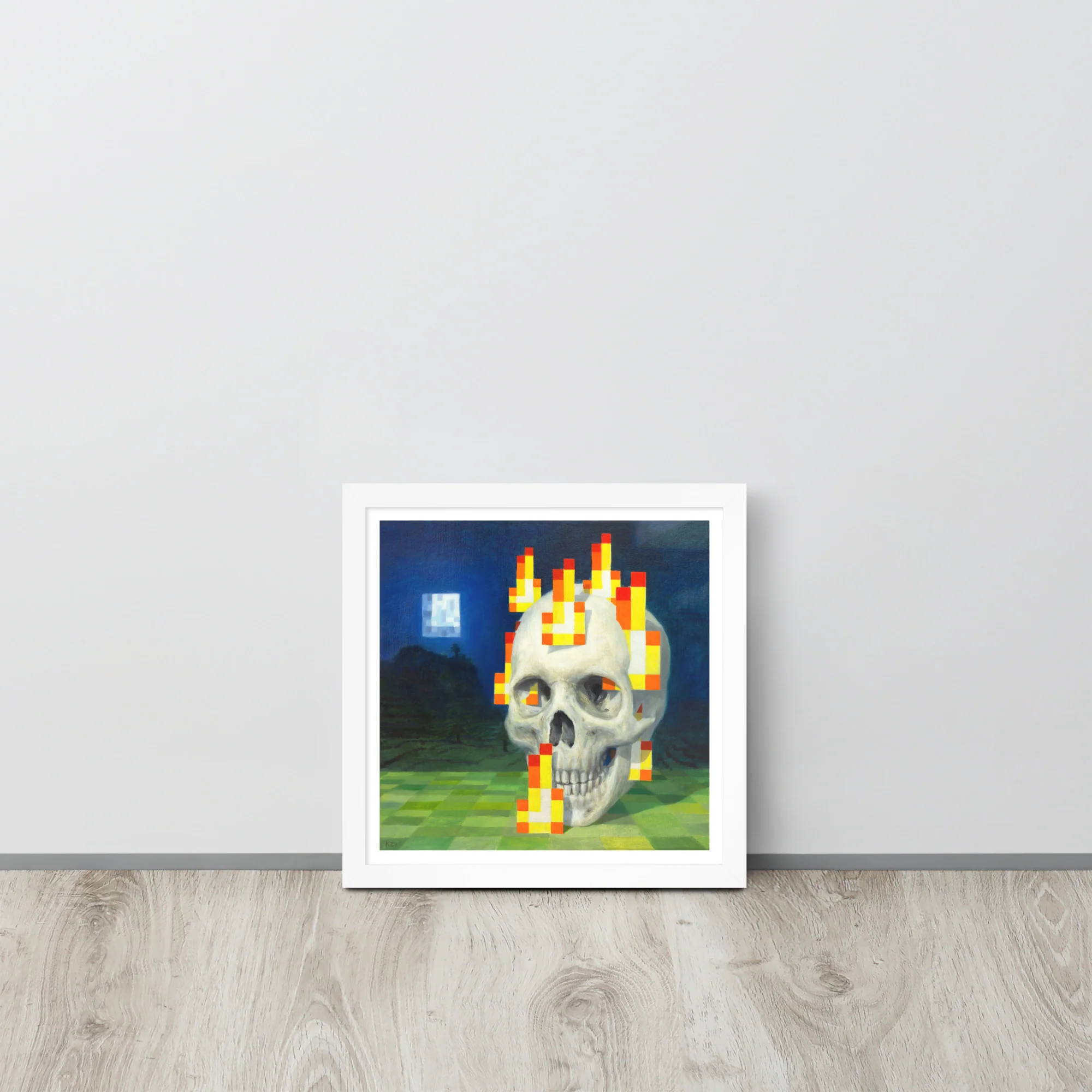 Skull on fire / Burning skull - Framed poster - Image 12
