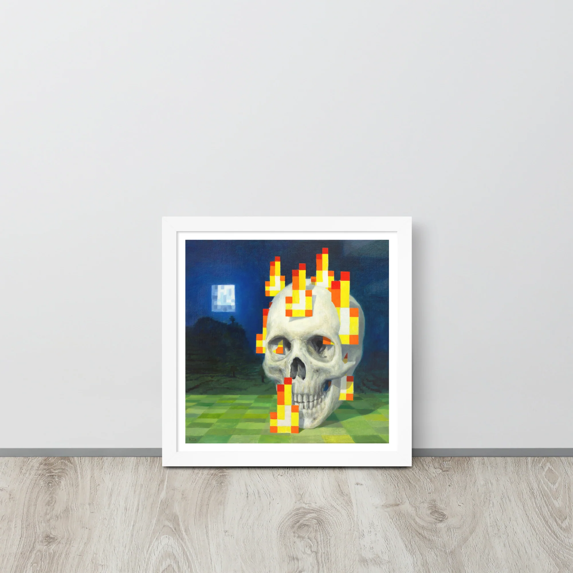 Skull on fire / Burning skull - Framed poster - Image 13