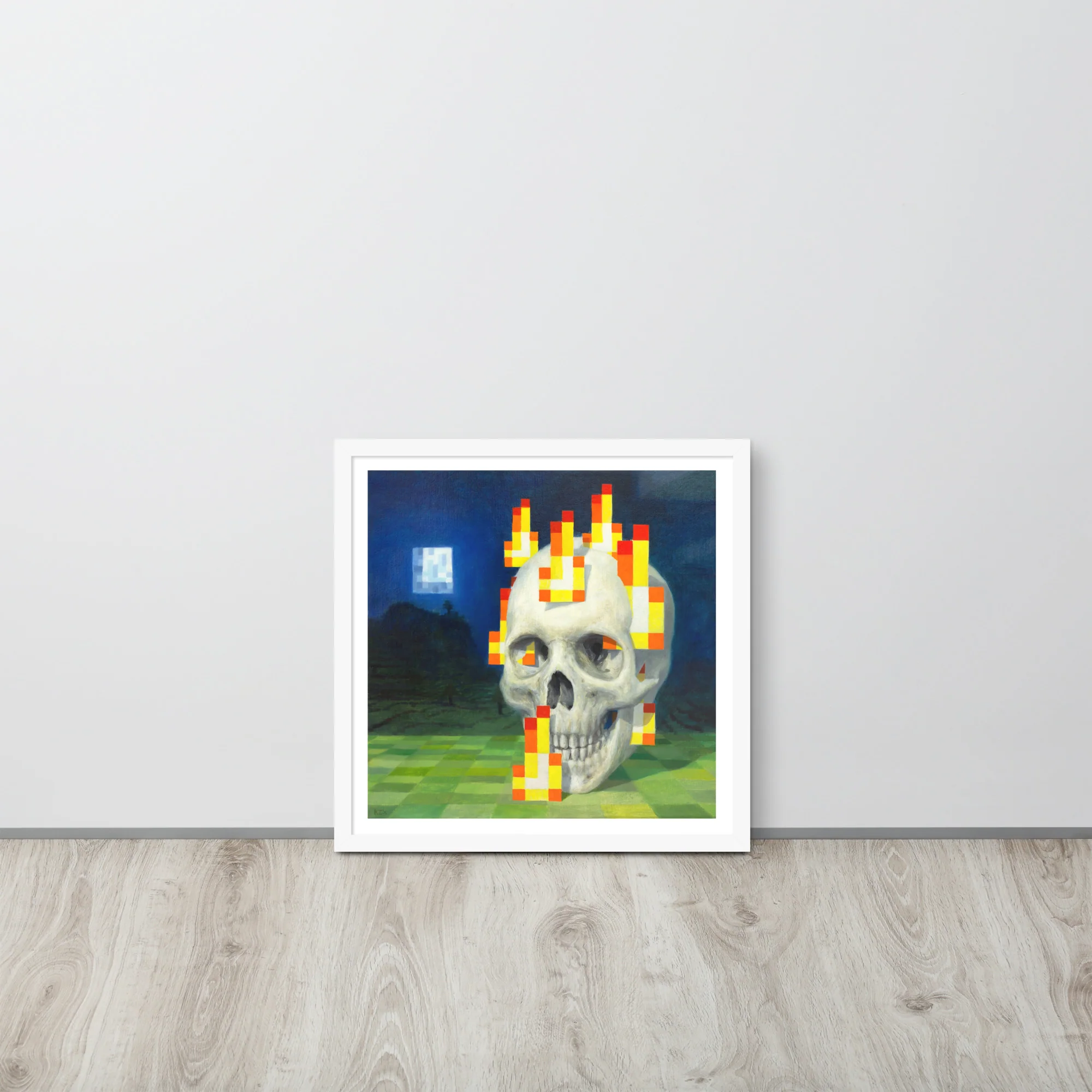 Skull on fire / Burning skull - Framed poster - Image 15