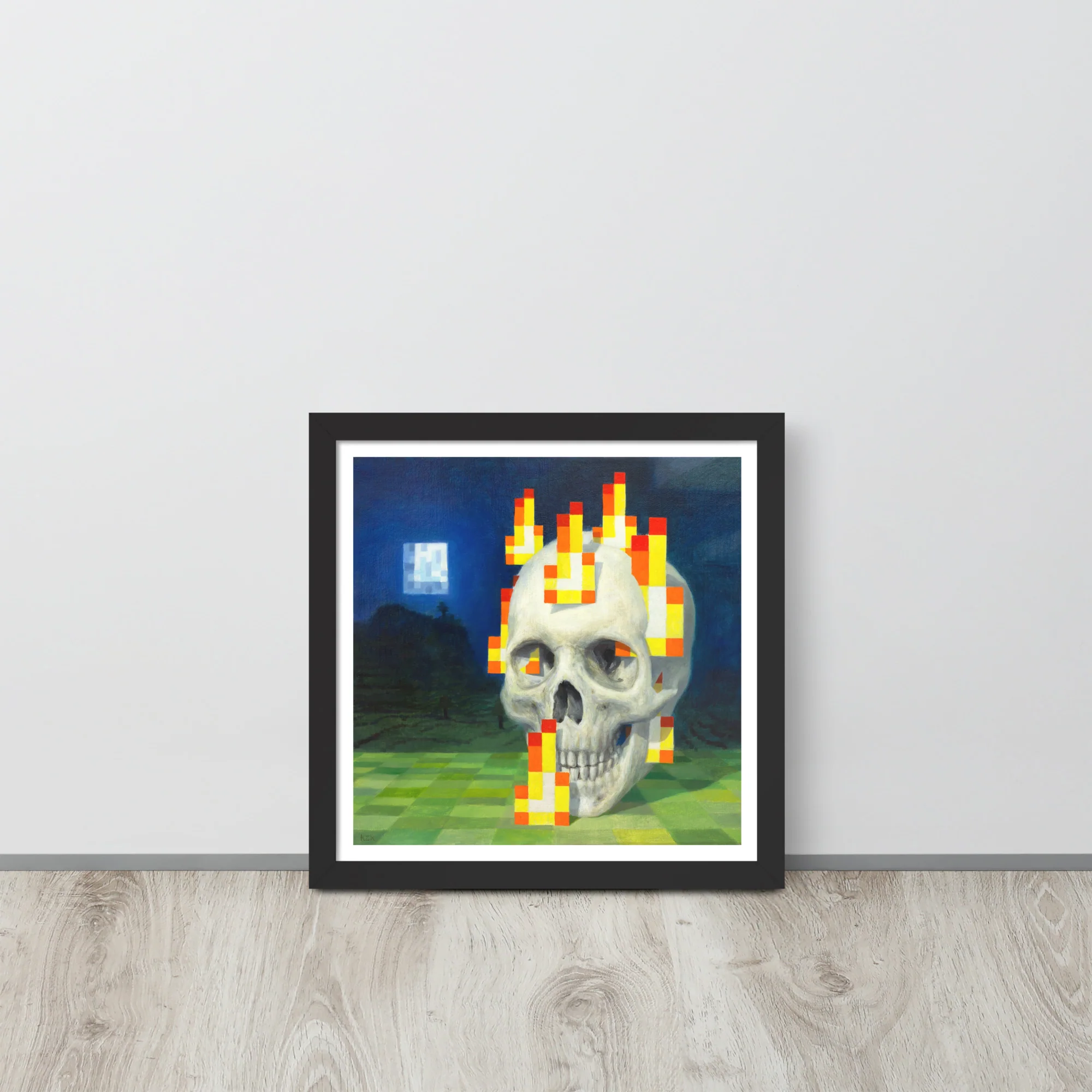 Skull on fire / Burning skull - Framed poster - Image 3