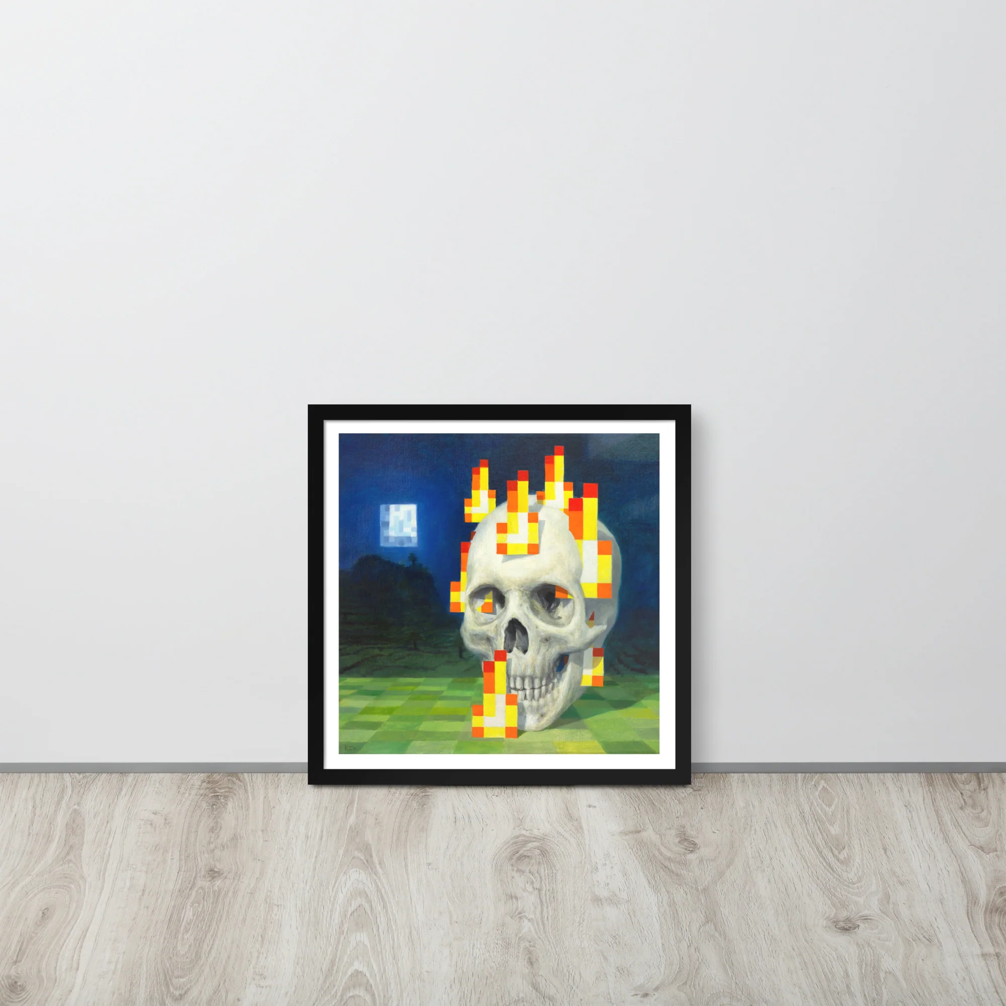 Skull on fire / Burning skull - Framed poster - Image 5