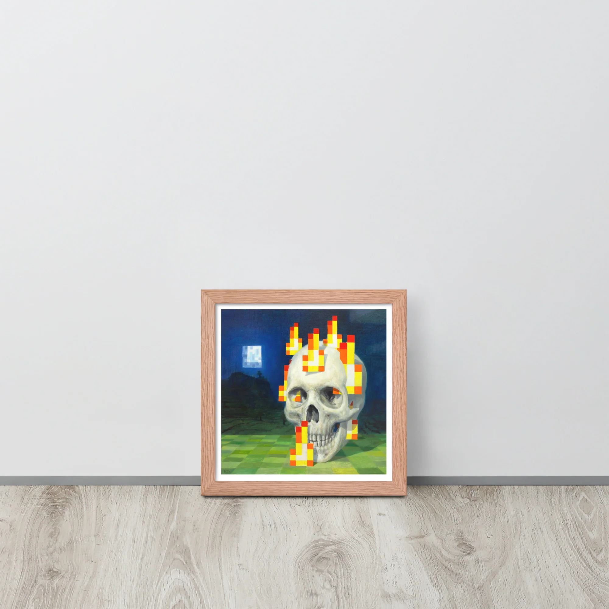Skull on fire / Burning skull - Framed poster - Image 6