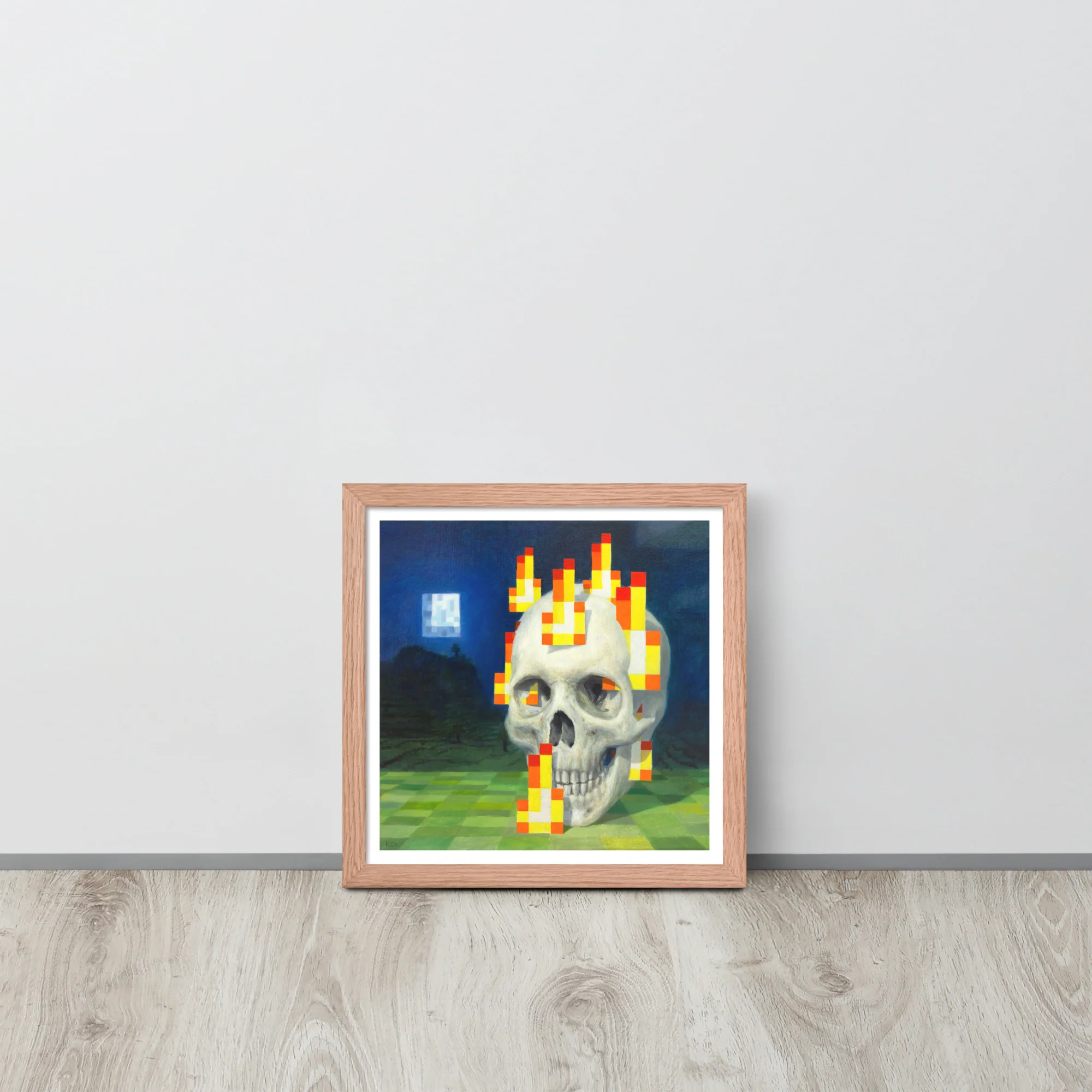 Skull on fire / Burning skull - Framed poster - Image 7