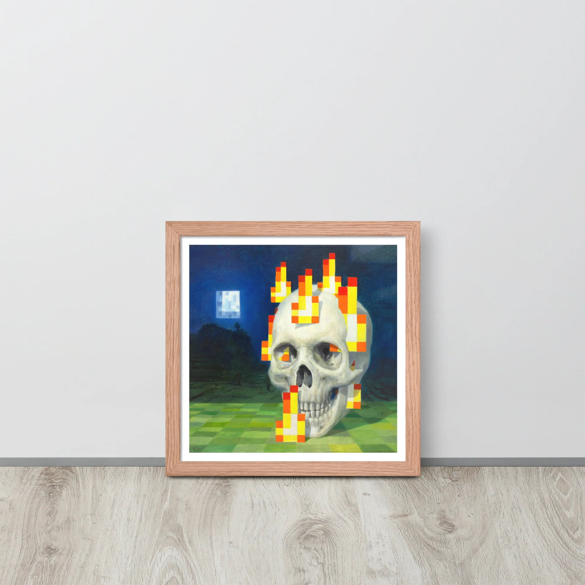 Skull on fire / Burning skull - Framed poster - Image 8