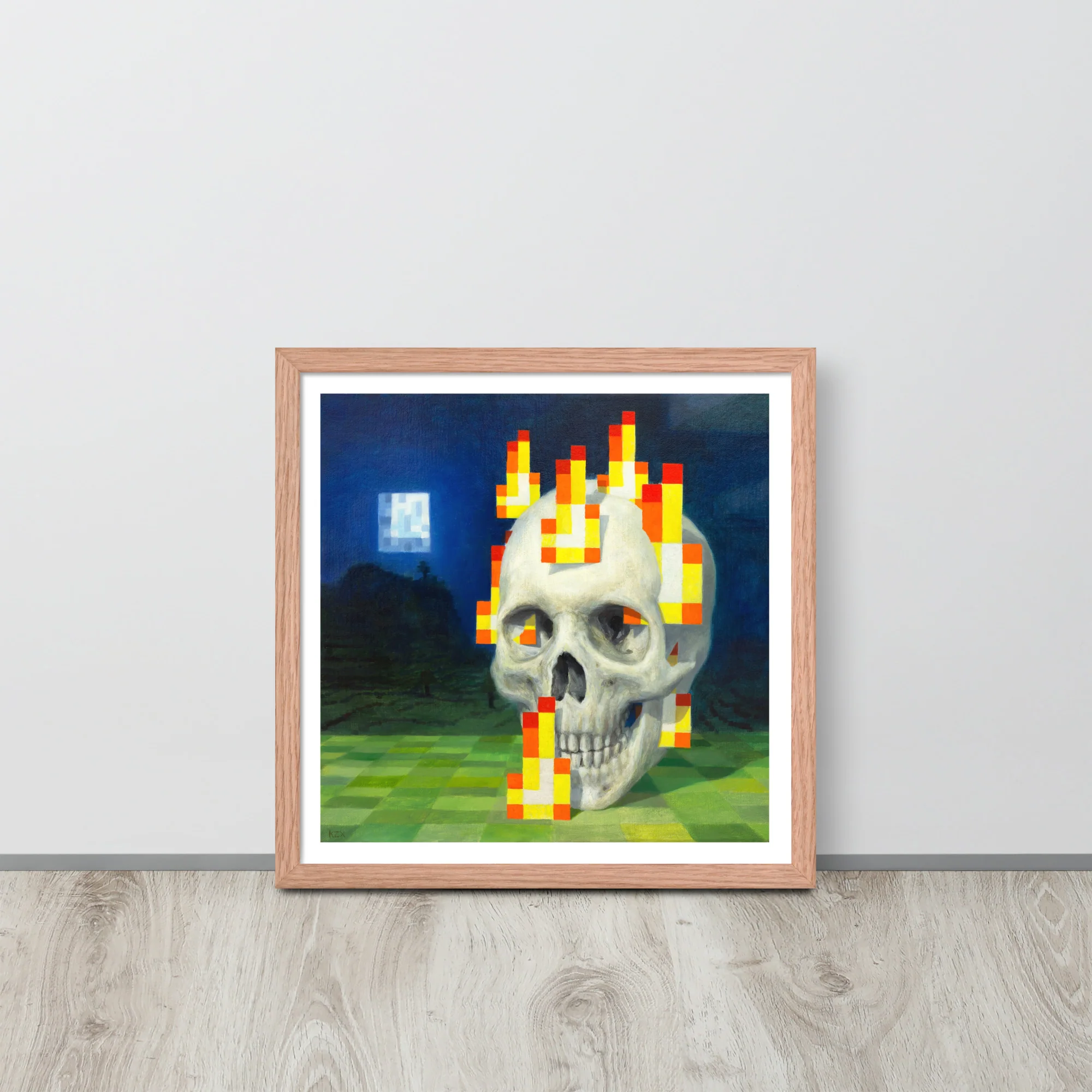 Skull on fire / Burning skull - Framed poster - Image 9