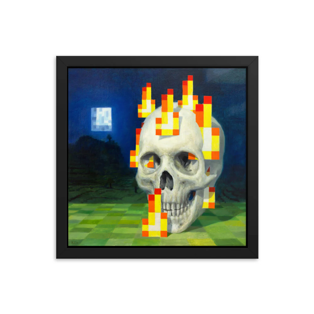 Skull on fire / Burning skull - Framed poster - no white border - Image 4